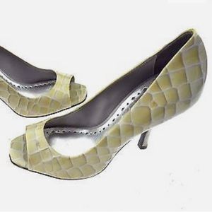 BCBGgirls Open Toe Leather Croc Pumps Women's Size 6B